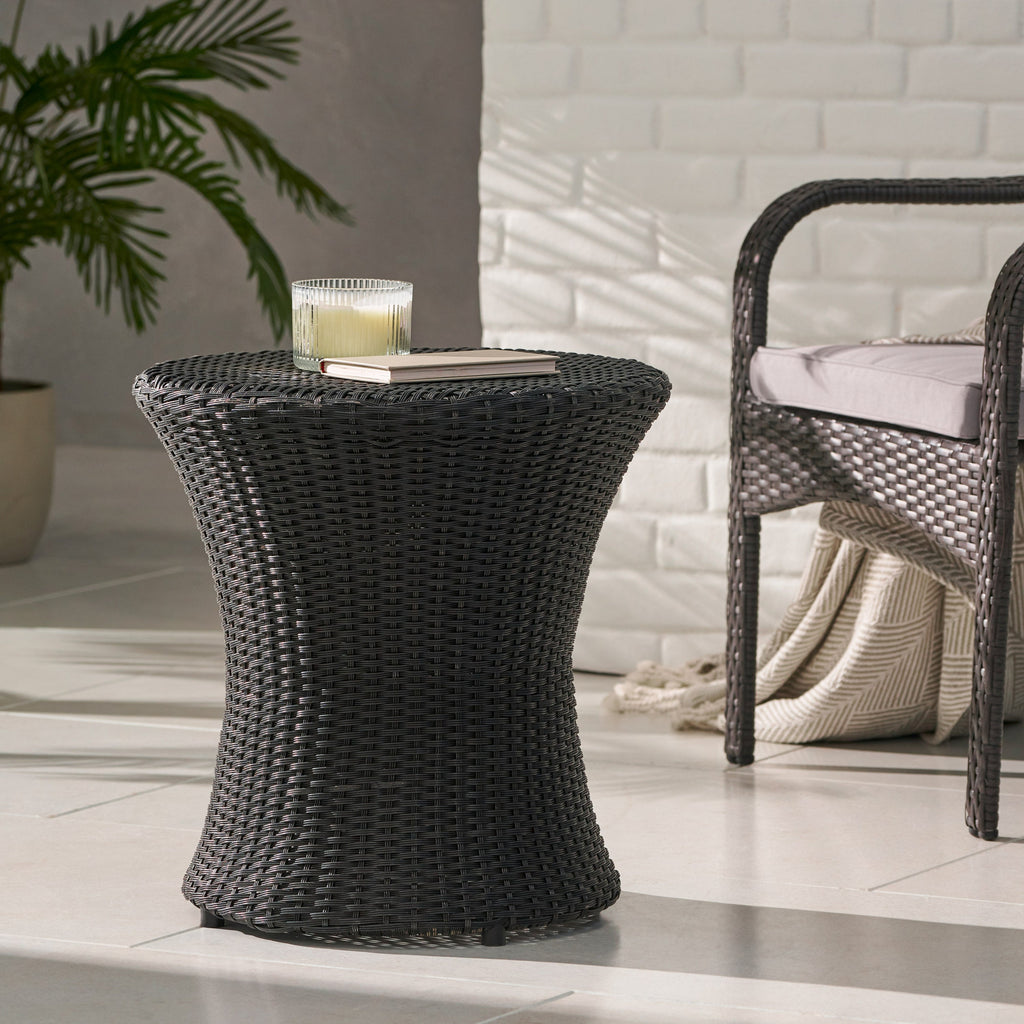 Thrive Hourglass Rattan Outdoor Side Table