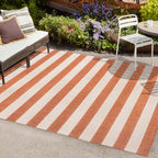 Negril Two-Tone Wide Stripe Indoor/Outdoor Runner Rug