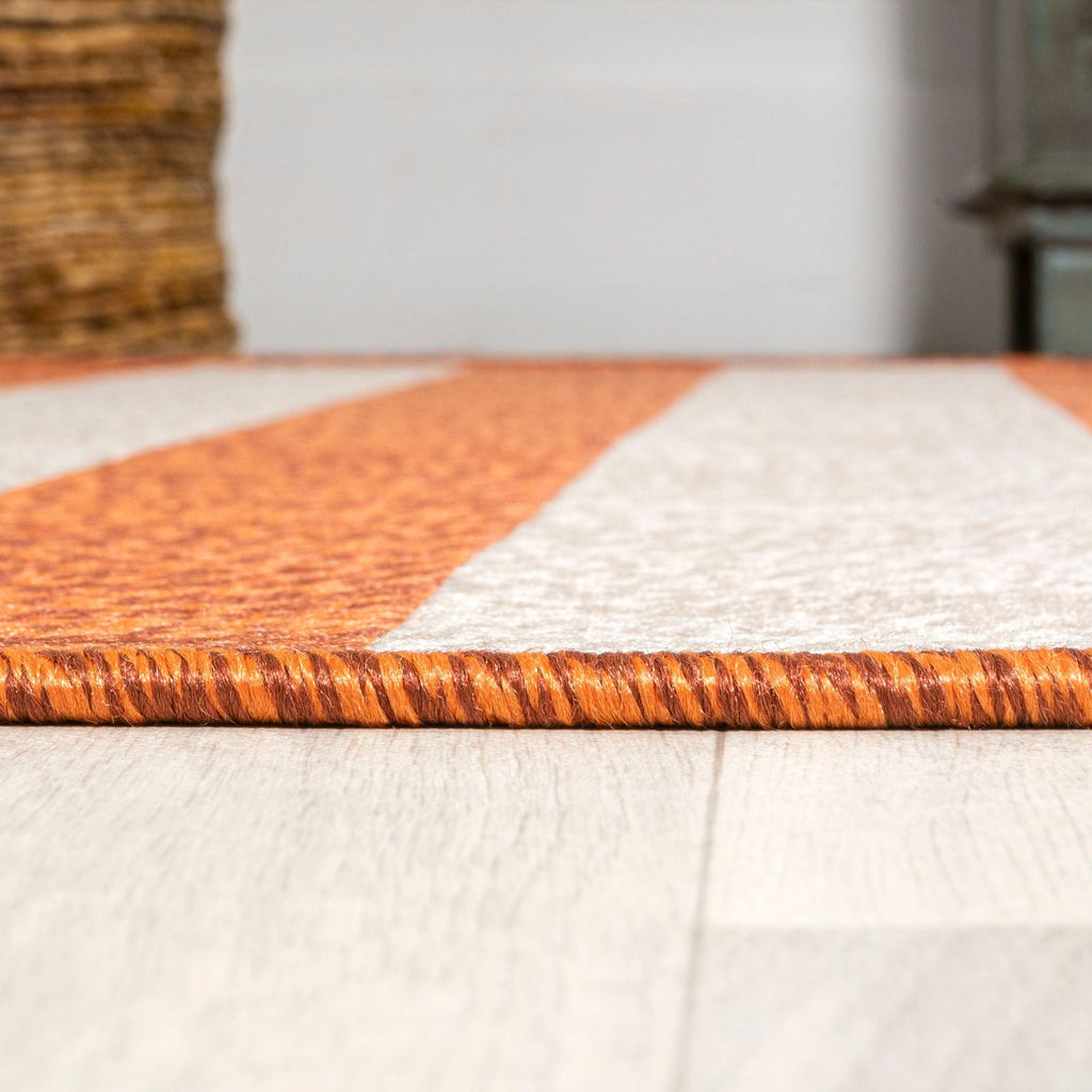 Negril Two-Tone Wide Stripe Indoor/Outdoor Runner Rug