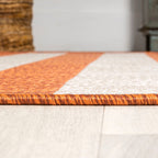 Negril Two-Tone Wide Stripe Indoor/Outdoor Runner Rug