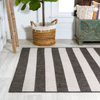 Negril Two-Tone Wide Stripe Indoor/Outdoor Runner Rug