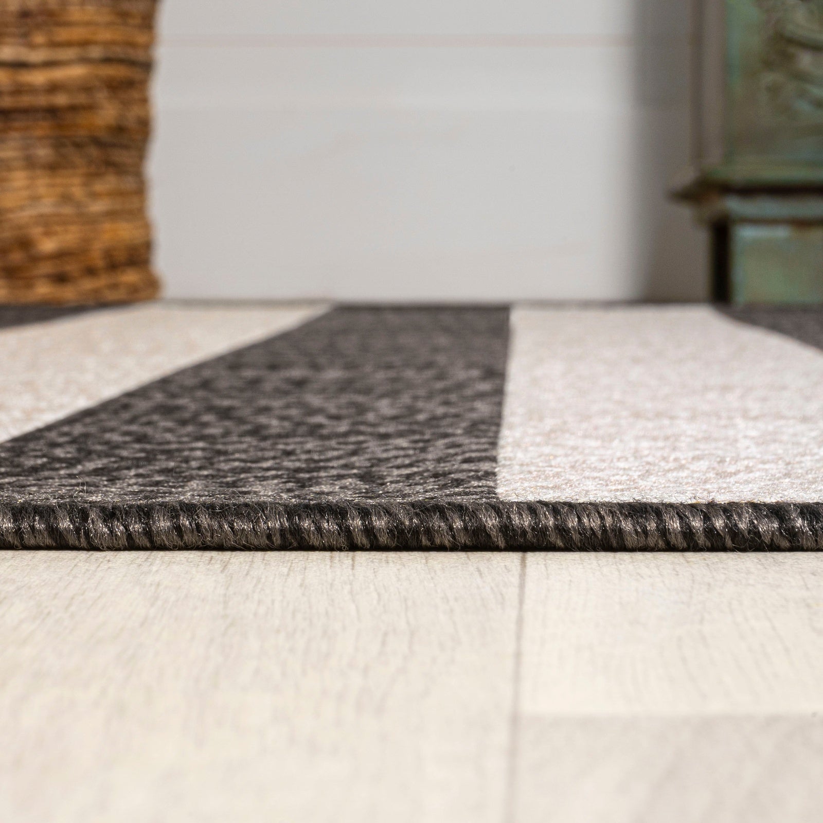 Negril Two-Tone Wide Stripe Indoor/Outdoor Runner Rug