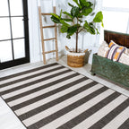 Negril Two-Tone Wide Stripe Indoor/Outdoor Runner Rug