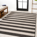 Negril Two-Tone Wide Stripe Indoor/Outdoor Runner Rug