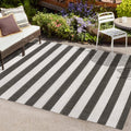 Negril Two-Tone Wide Stripe Indoor/Outdoor Runner Rug