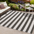 Negril Two-Tone Wide Stripe Indoor/Outdoor Runner Rug