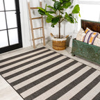Negril Two-Tone Wide Stripe Indoor/Outdoor Runner Rug
