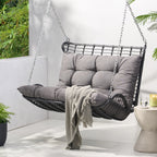 Arruda Outdoor Wicker Porch Swing with Cushions