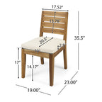 Armless Outdoor Dining Chairs, Set of 2
