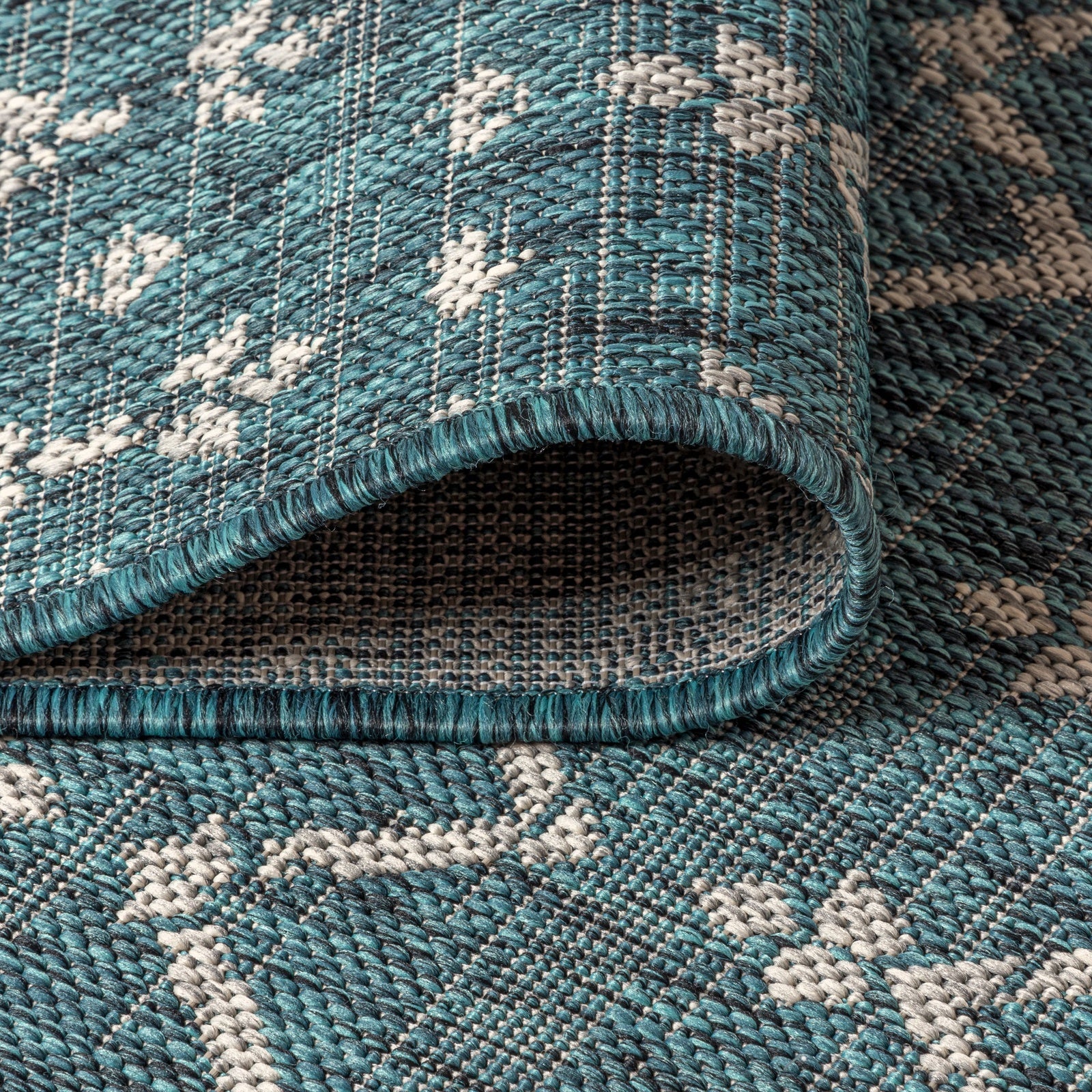 Ourika Moroccan Geometric Textured Weave Indoor/Outdoor Area Rug