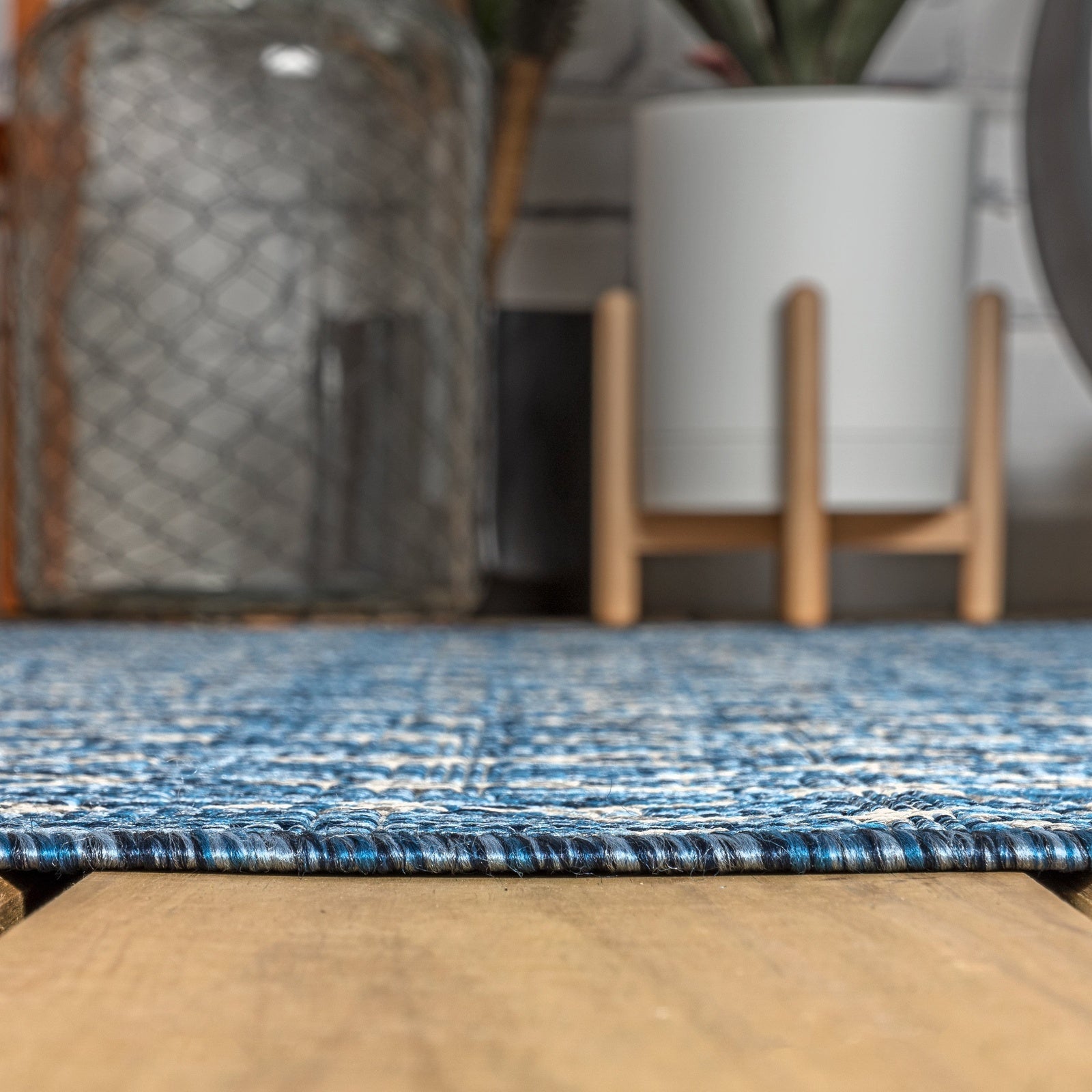 Ourika Moroccan Geometric Textured Weave Indoor/Outdoor Area Rug