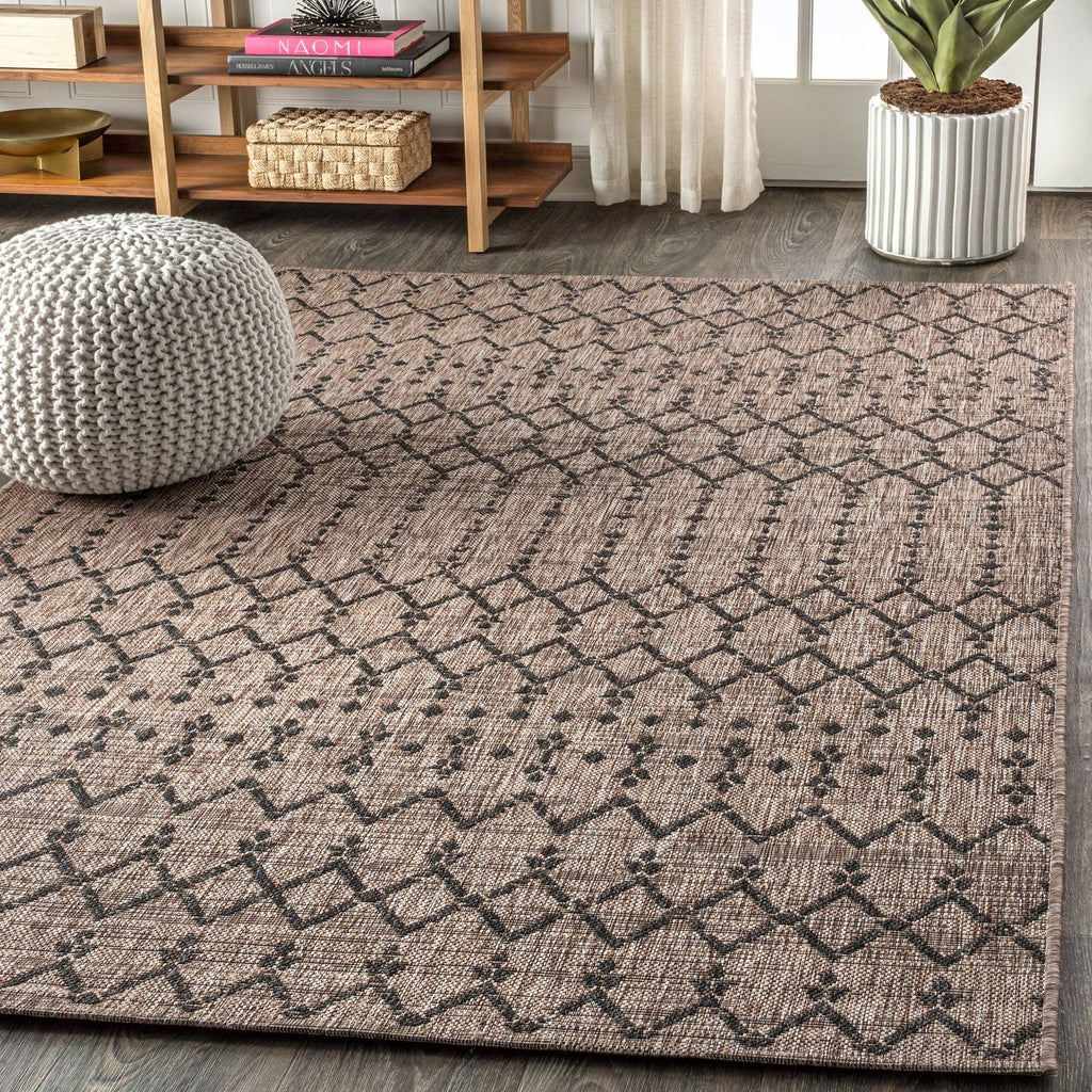 Ourika Moroccan Geometric Textured Weave Indoor/Outdoor Area Rug