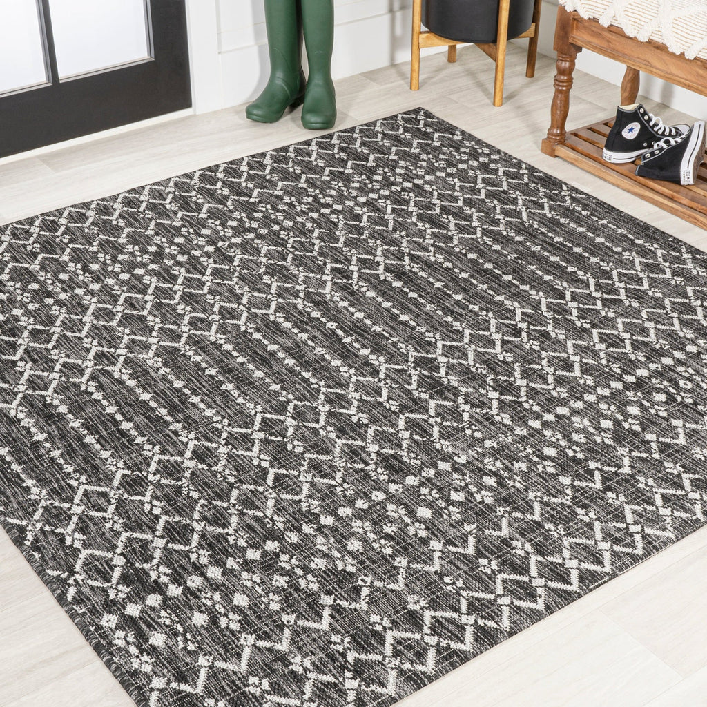 Ourika Moroccan Geometric Textured Weave Indoor/Outdoor Area Rug