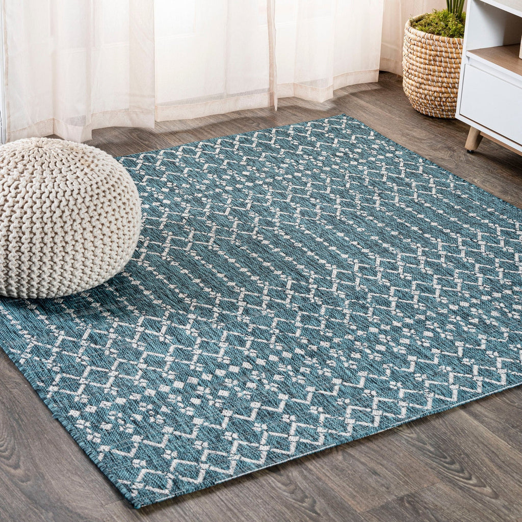 Ourika Moroccan Geometric Textured Weave Indoor/Outdoor Area Rug