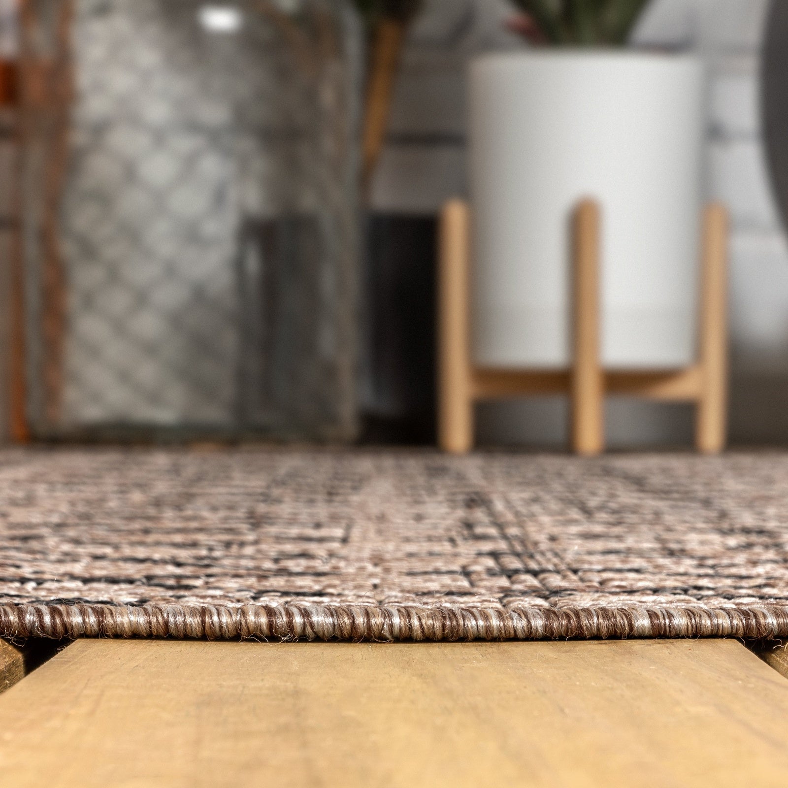 Ourika Moroccan Geometric Textured Weave Indoor/Outdoor Area Rug