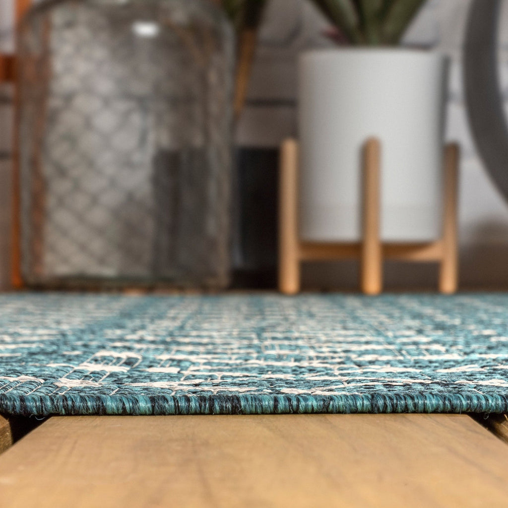 Ourika Moroccan Geometric Textured Weave Indoor/Outdoor Area Rug