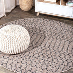 Ourika Moroccan Geometric Textured Weave Indoor/Outdoor Area Rug