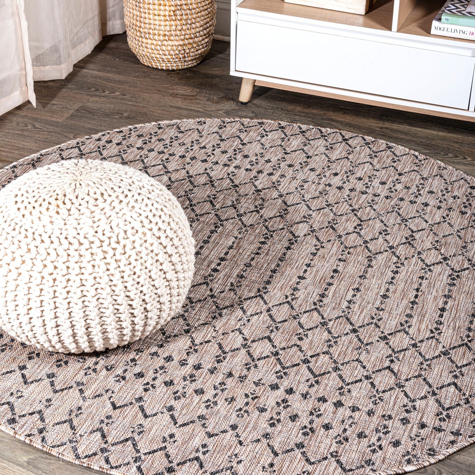 Ourika Moroccan Geometric Textured Weave Indoor/Outdoor Area Rug