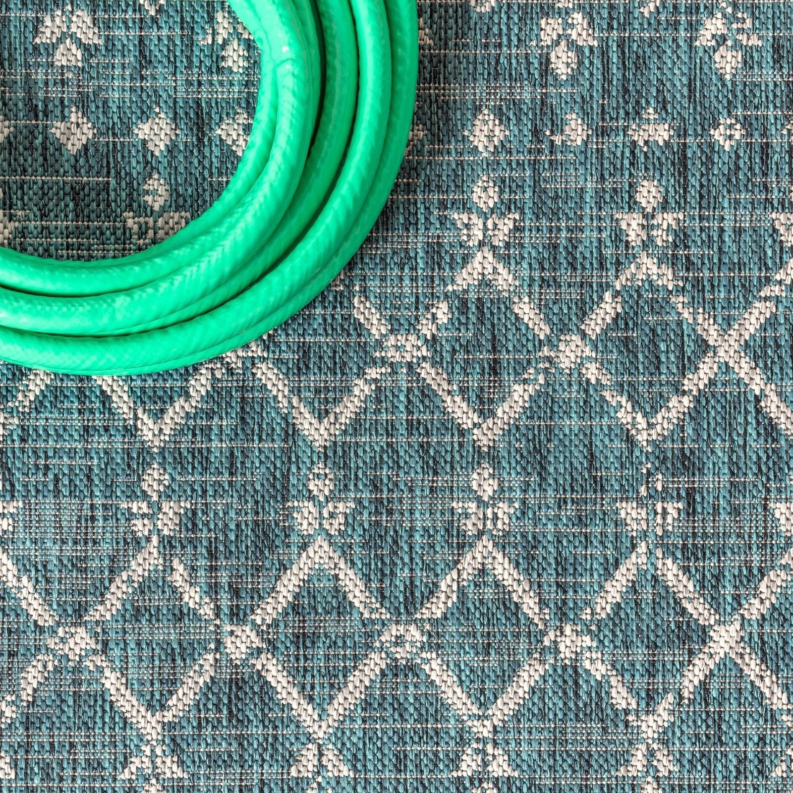 Ourika Moroccan Geometric Textured Weave Indoor/Outdoor Area Rug