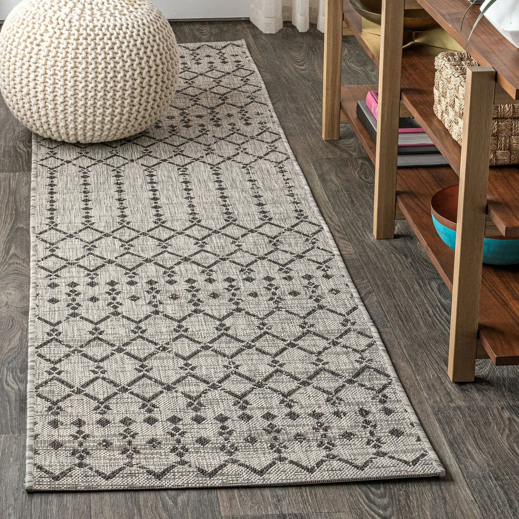 Ourika Moroccan Geometric Textured Weave Indoor/Outdoor Area Rug