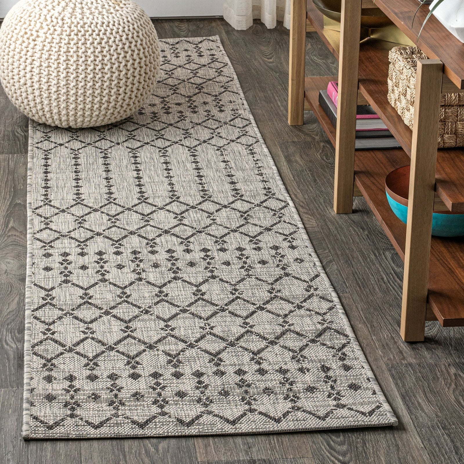 Ourika Moroccan Geometric Textured Weave Indoor/Outdoor Area Rug