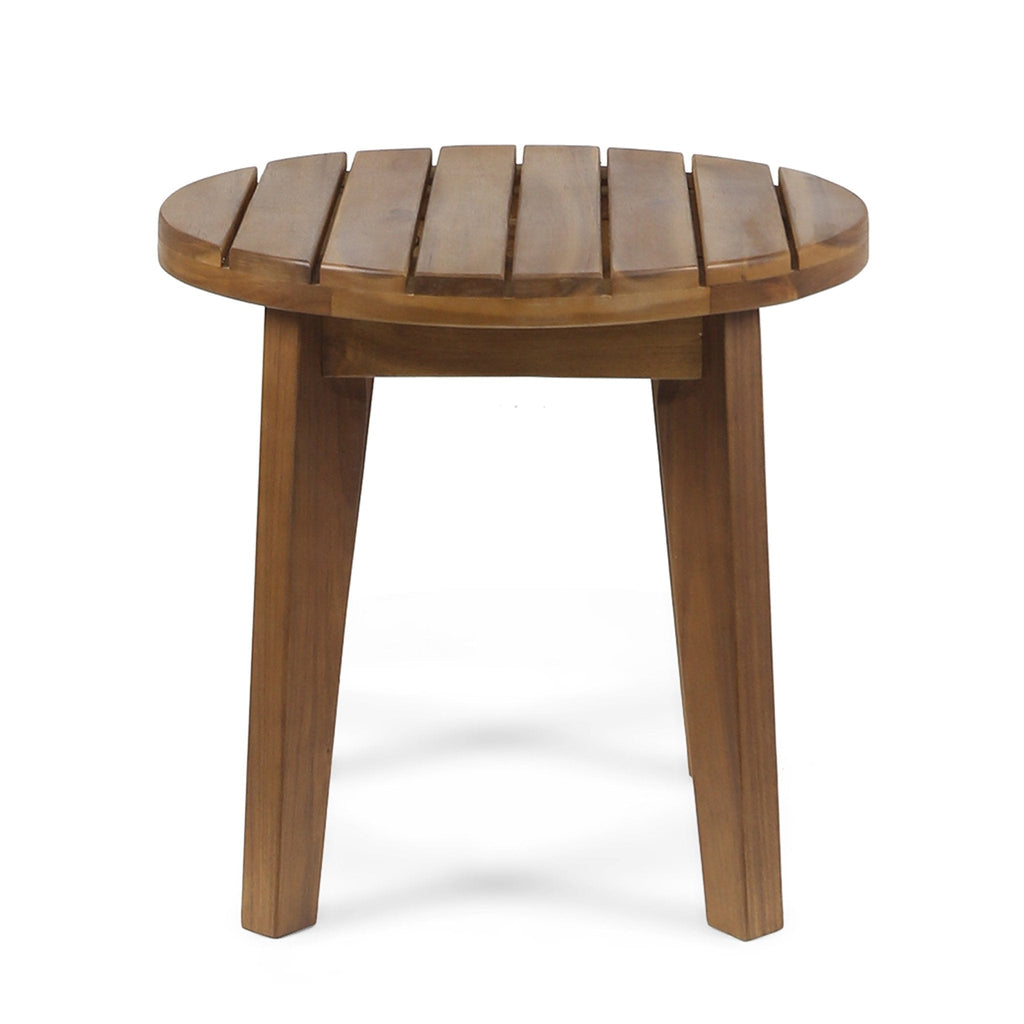 Outdoor 16" Acacia Wood Side Table with Weather Resistance