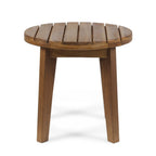 Outdoor 16" Acacia Wood Side Table with Weather Resistance