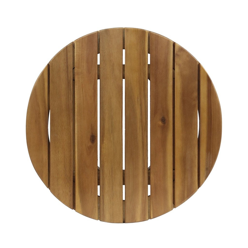 Outdoor 16" Acacia Wood Side Table with Weather Resistance