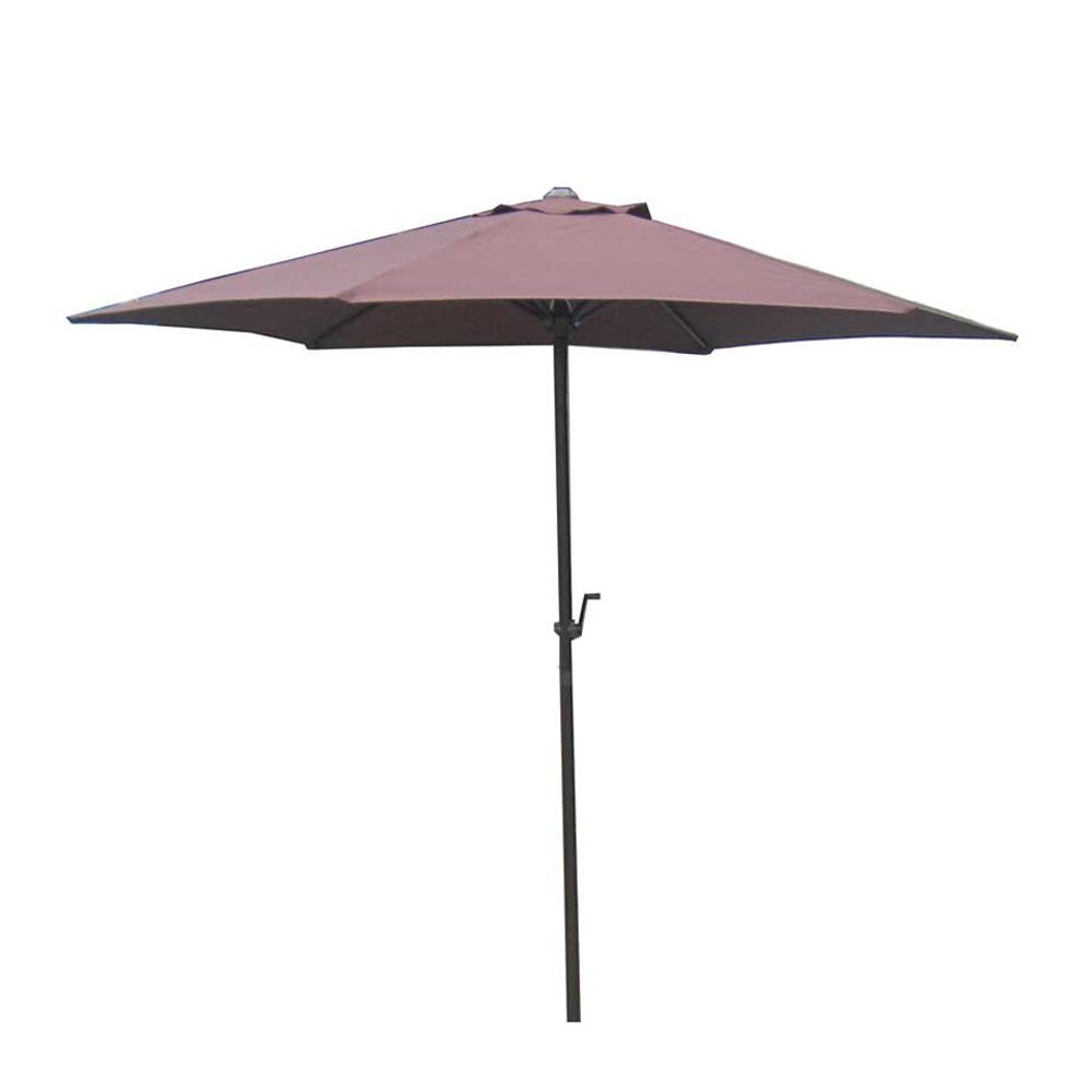 7.5' Market Bronze Frame Brown Canopy Umbrella