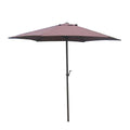 7.5' Market Bronze Frame Brown Canopy Umbrella