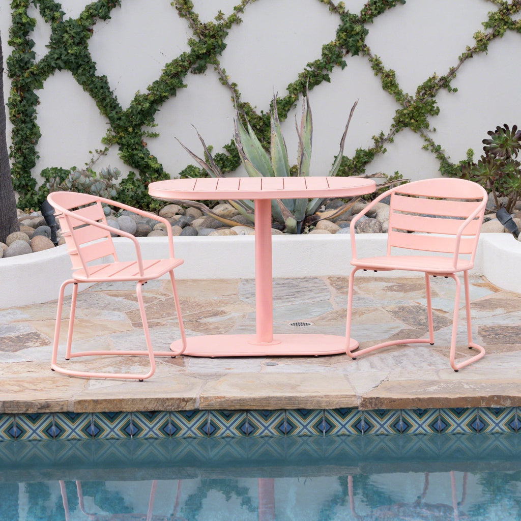 Outdoor Metal Seating Set with Coffee Table and 2 Chairs
