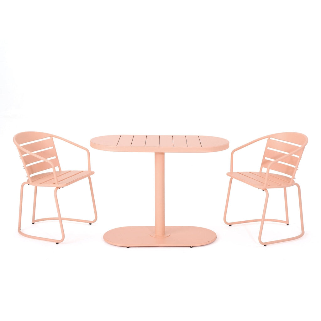 Outdoor Metal Seating Set with Coffee Table and 2 Chairs