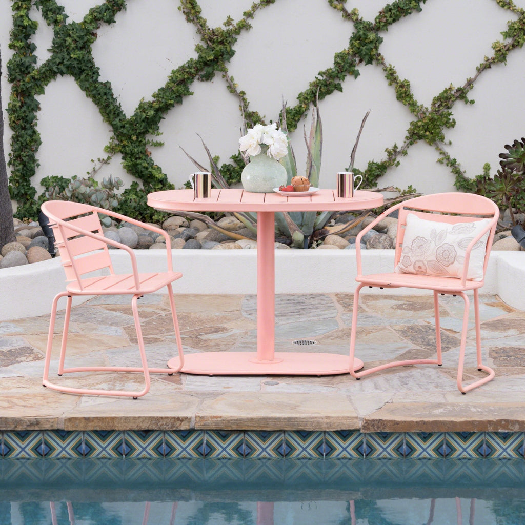 Outdoor Metal Seating Set with Coffee Table and 2 Chairs