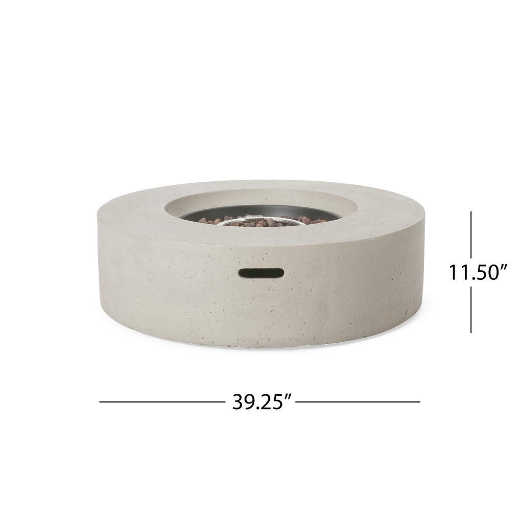 Outdoor Round Concrete Propane Firepit