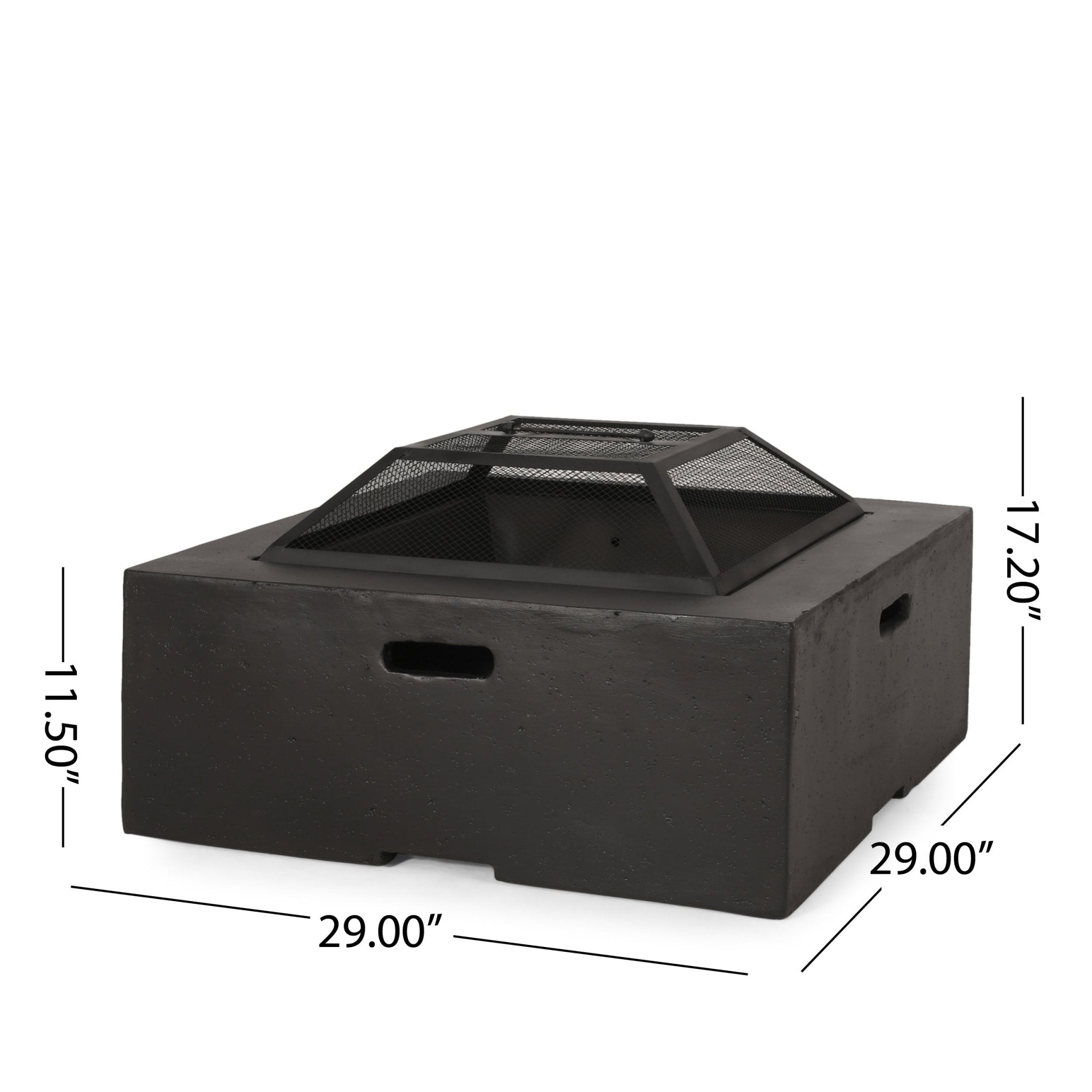 Outdoor Square Wood Burning Firepit