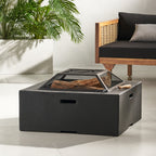 Outdoor Square Wood Burning Firepit