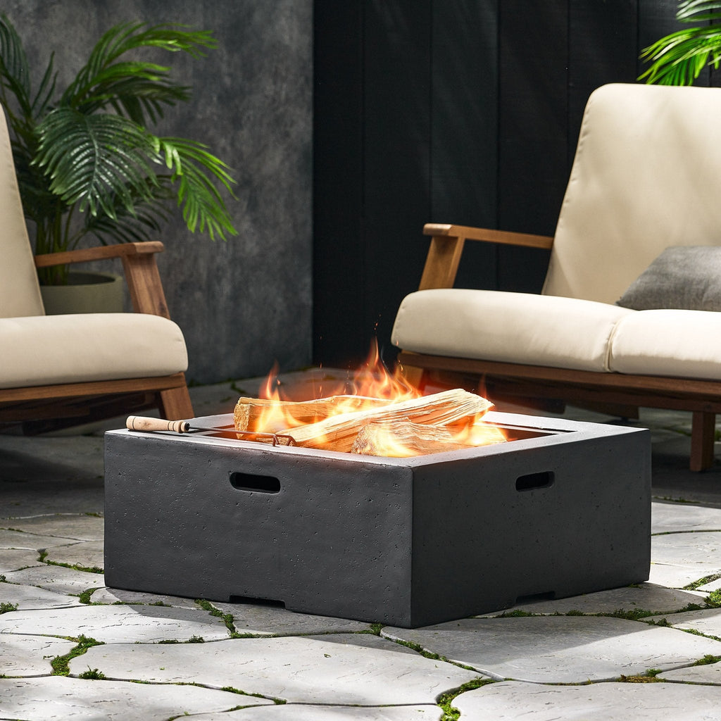 Outdoor Square Wood Burning Firepit