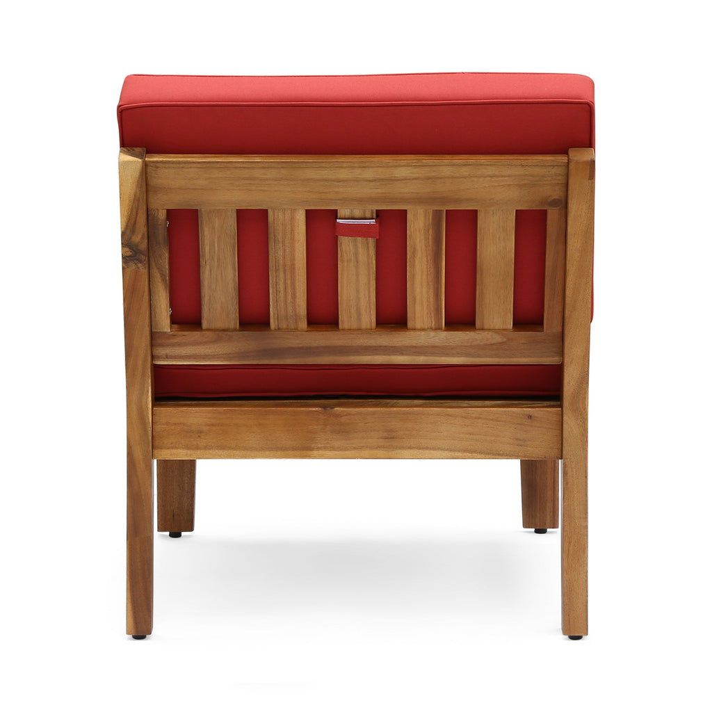 Grenada Outdoor Acacia Wood U-Shape Armless Sectional Sofa
