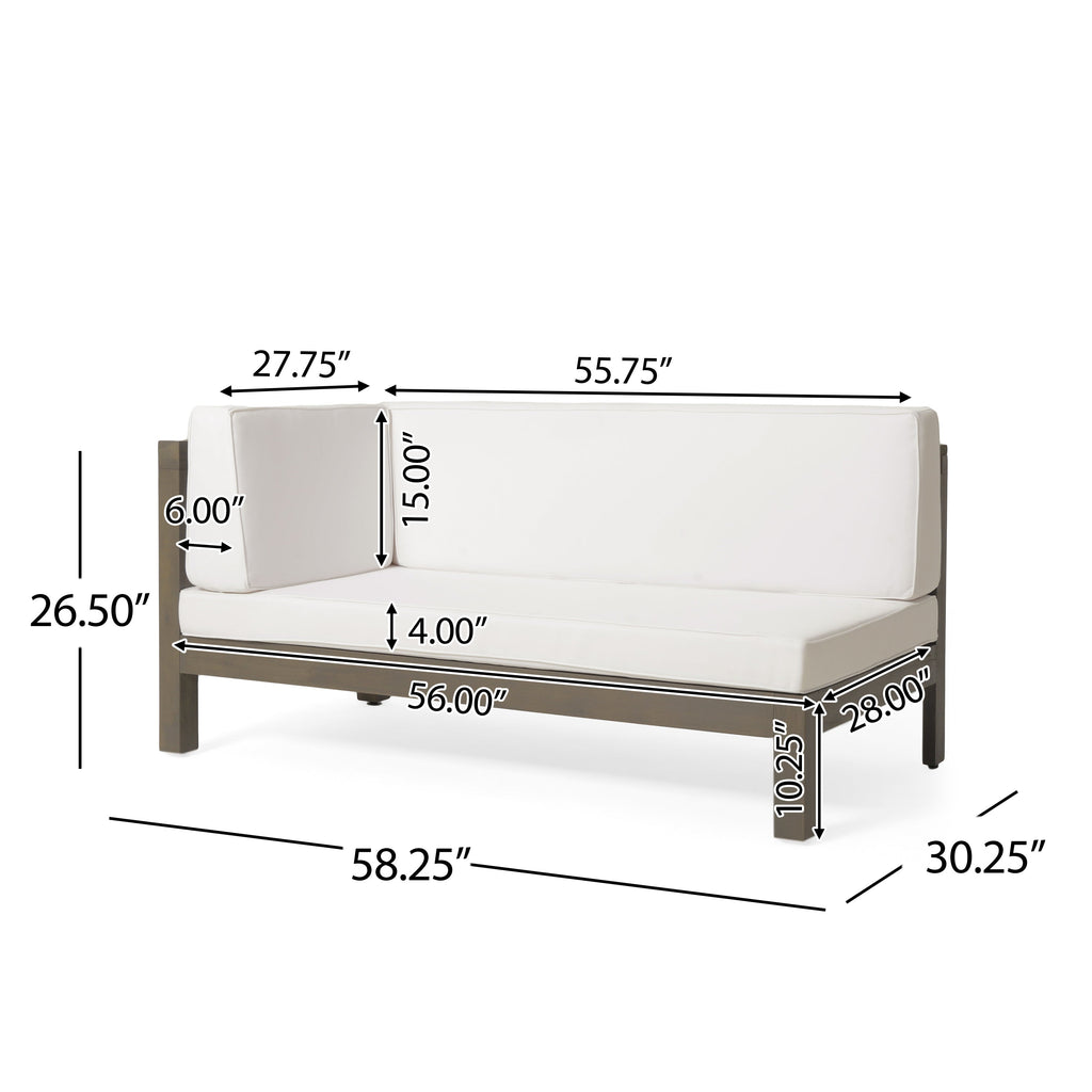Brava Outdoor X-Back Corner Bench with Coffee Table