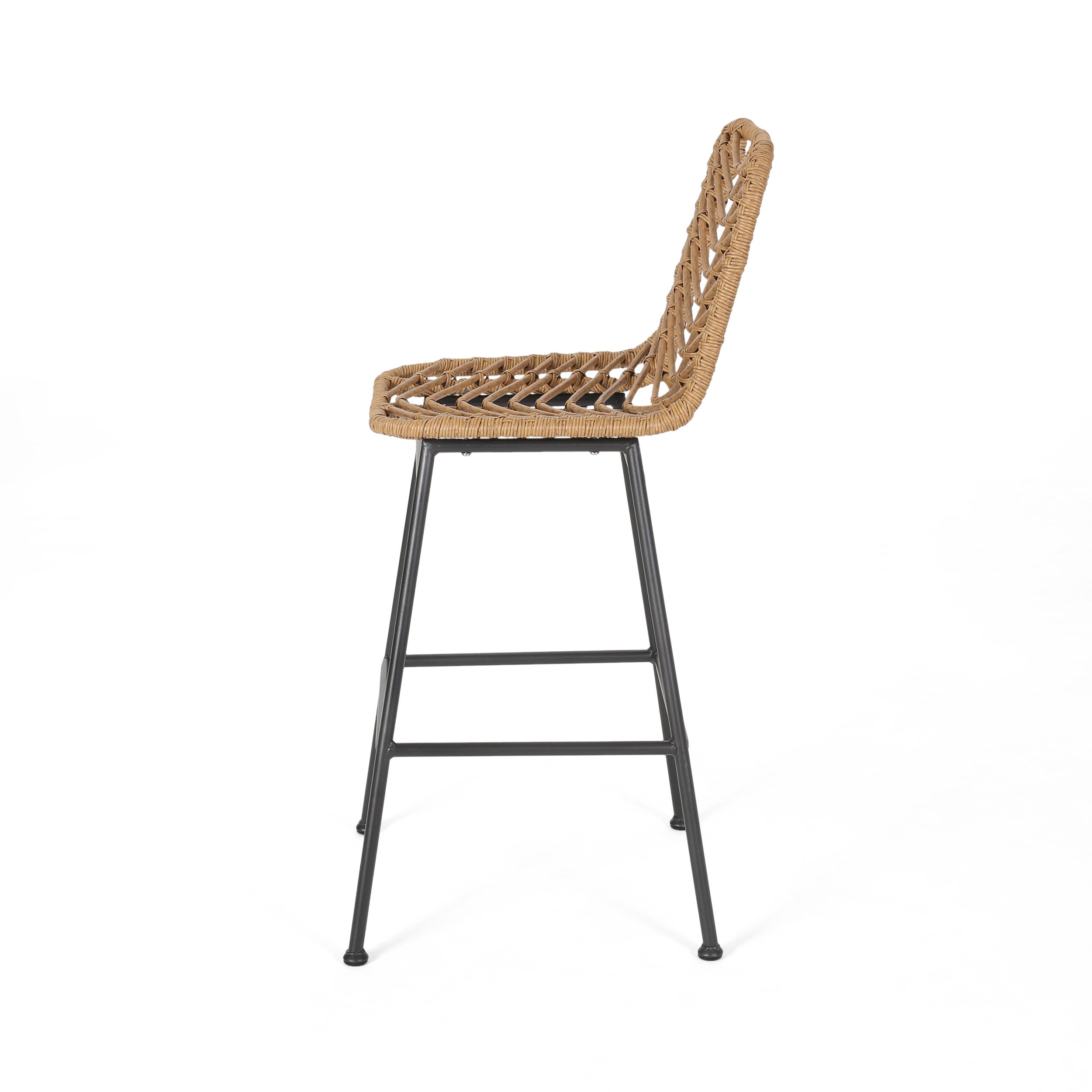 Sawtelle Outdoor Wicker Barstools, Set of 2