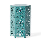 Enshrine Outdoor Iron Side Table with Sunburst Cut Out Design