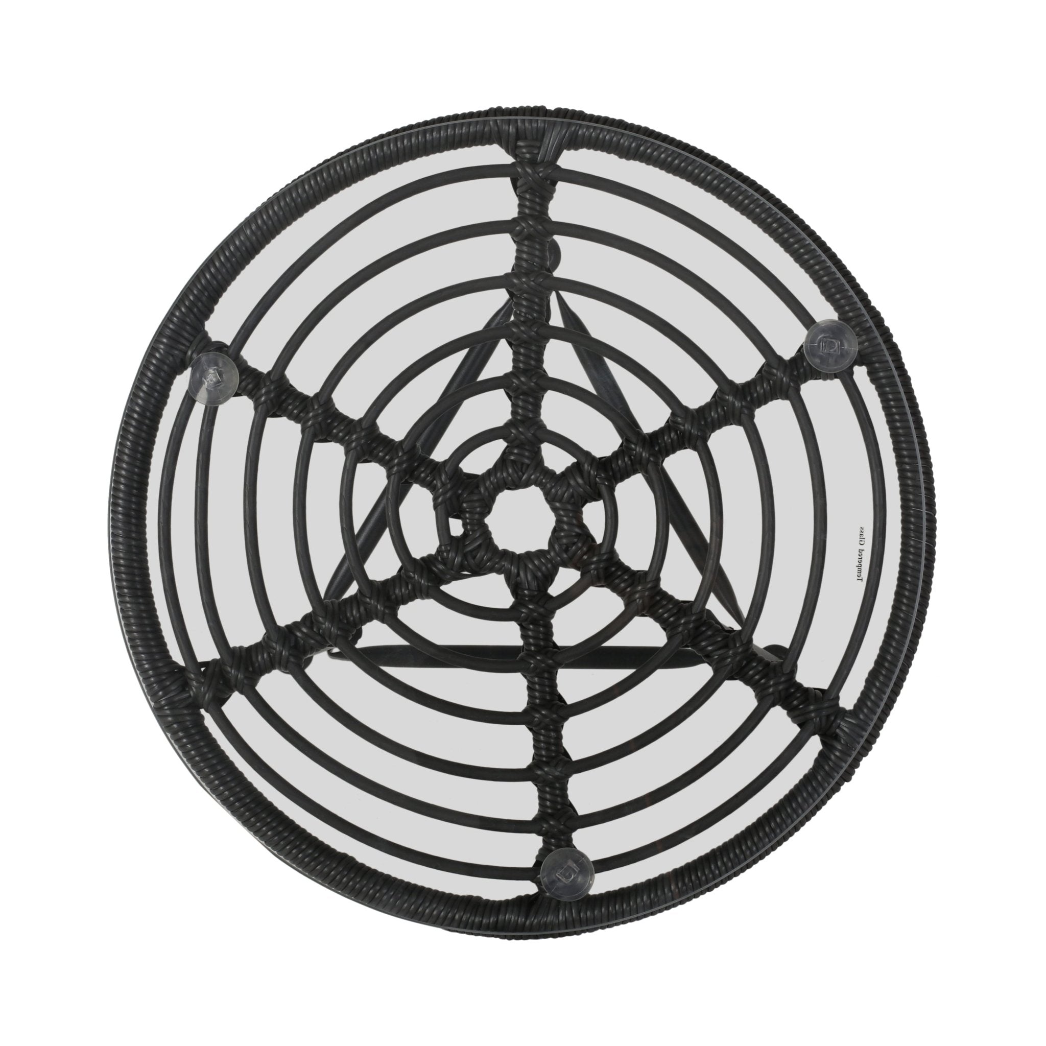 Petrichor Outdoor Rattan Table with Tempered Glass Top