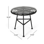 Petrichor Outdoor Rattan Table with Tempered Glass Top