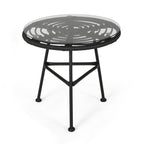 Petrichor Outdoor Rattan Table with Tempered Glass Top