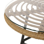 Petrichor Outdoor Rattan Table with Tempered Glass Top