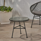 Petrichor Outdoor Rattan Table with Tempered Glass Top
