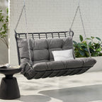 Arruda Outdoor Wicker Porch Swing with Cushions
