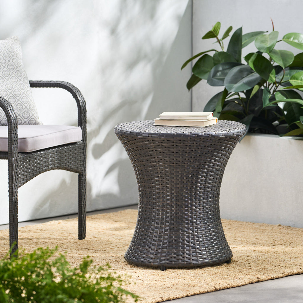 Thrive Hourglass Rattan Outdoor Side Table
