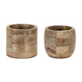 Round Wood Planter, Set of 2