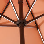 Spencer Classic Coastal 2-Tone Solar LED Market Patio Umbrella with 12 LED Strip Lights